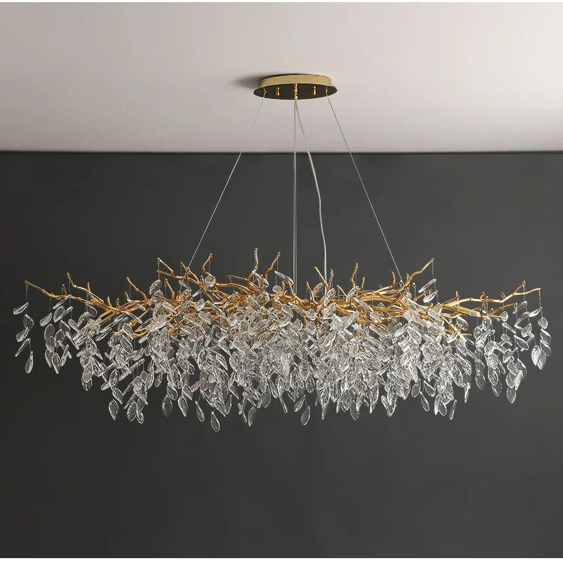 Chandelier - Luxury Gold Crystal LED Pendant Lamp Indoor Villa Lighting SW-36210457 - SWEET-LIGHTS
