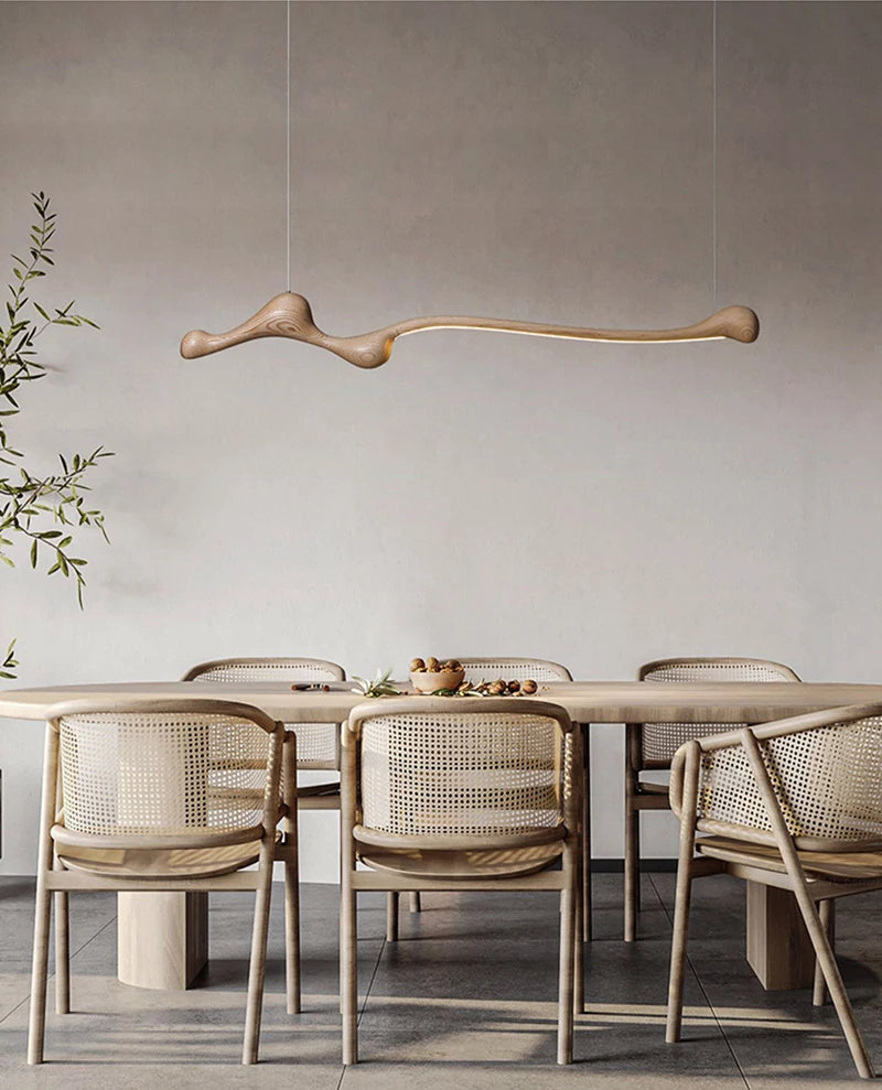 Pendant Light - Modern Ash Wood LED Dimmable Lamp RC/APP SW-36210578 - SWEET-LIGHTS