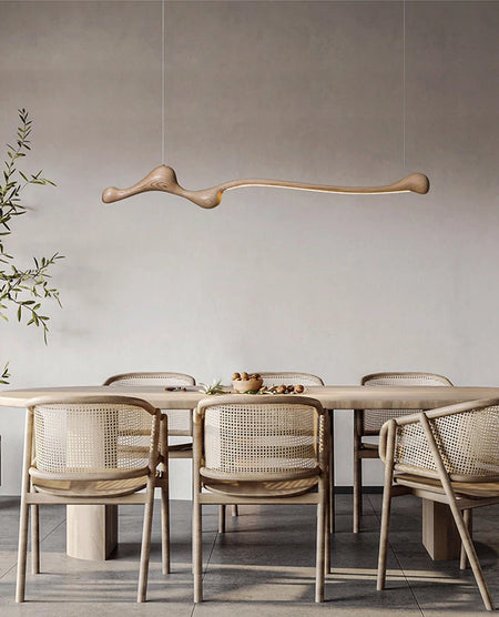 Pendant Light - Modern Ash Wood LED Dimmable Lamp RC/APP SW-36210578 - SWEET-LIGHTS