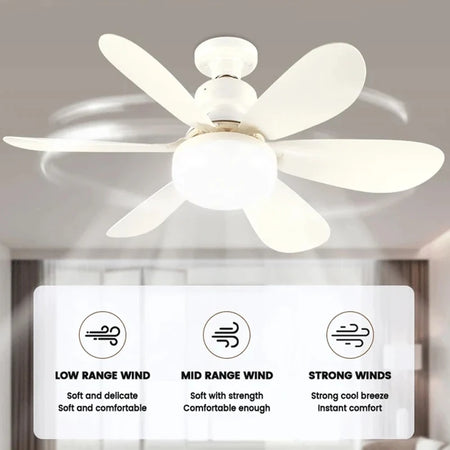 Fans - Smart 2 In 1 Ceiling Fan With Remote Control Energy-saving Lighting E27 SW-36210345 - SWEET-LIGHTS