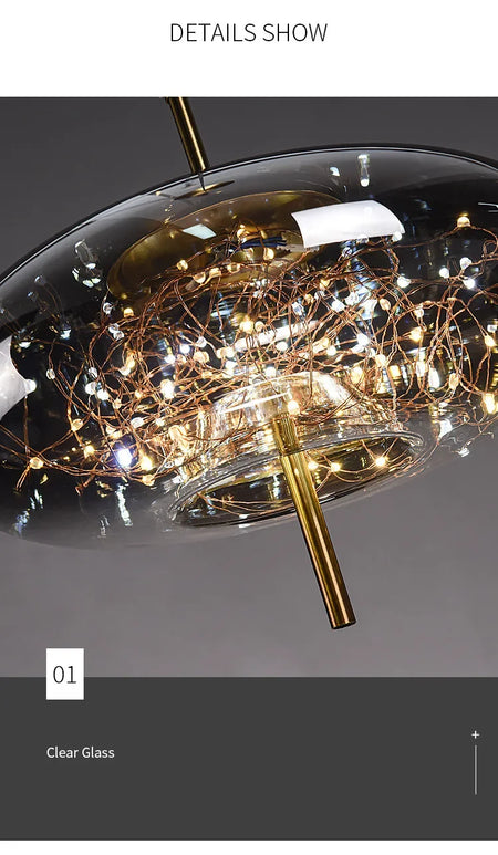 Pendant Light - Nordic Net Red Bedside Chandelier Glass SW-36210345 - SWEET-LIGHTS