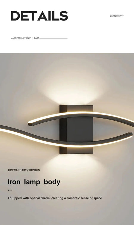 Wall Light - Indoor LED Wall Lamps for Bedroom Black Gold SW-36210458 - SWEET-LIGHTS