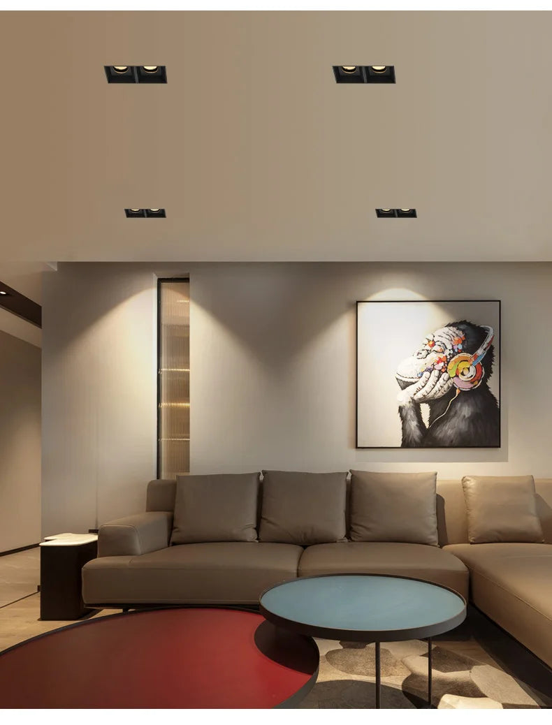 Spotlight - SCON Recessed Spotlight Square Rimless LED Downlight Anti-glare Embedded Ceiling Lamps 110V-240V SW-36210789 - SWEET-LIGHTS