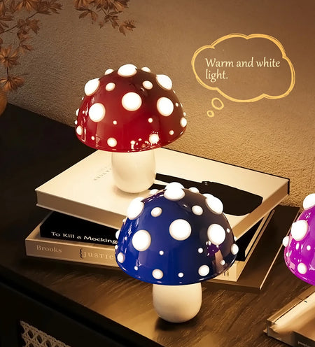 Table Lamp - Fly Amanita Mushroom Lamp with Dual Color LED G9 Bulb USB Rechargeable Desk Light SW-36210458 - SWEET-LIGHTS