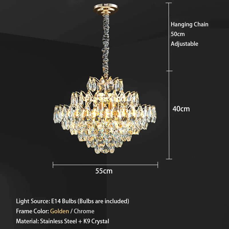 Chandelier - Luxury Crystal Big Chandeliers for Living Room Decor Modern Art Designer Luminaire Hight Ceiling Pendant Home Lamps Hall SW-36210927 - SWEET-LIGHTS