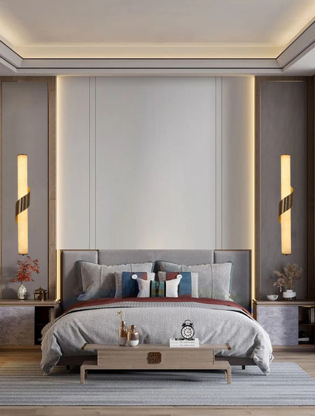Wall Light - Art Deco Natural Marble Dimmable Copper LED Sconce SW-36210789 - SWEET-LIGHTS
