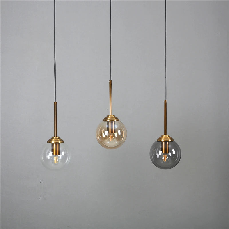 Pendant Light - Nordic Gray Glass Ball Island Pendant Lamp SW-36210678 - SWEET-LIGHTS