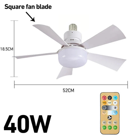 Fans - Smart 2 In 1 Ceiling Fan With Remote Control Energy-saving Lighting E27 SW-36210345 - SWEET-LIGHTS
