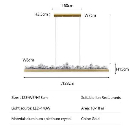 Pendant Light - Italian Minimalist Iceberg Chandeliers Modern Luxury Long Strip Hanging Lights for Bedroom Dining Room Kitchen Island Led Lamp SW-36210123 - SWEET-LIGHTS