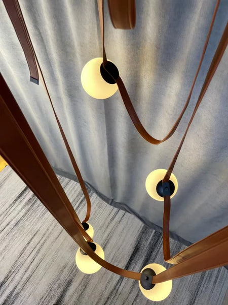 Pendant Light - Nordic Leather Chandelier LED Lamps for Duplex SW-36210345 - SWEET-LIGHTS