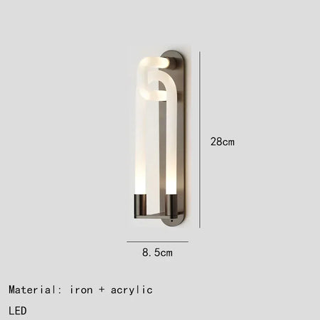 Wall Light - Nordic Art Design LED Wall Lights Gold Black Metal White Acrylic Tube Home Deco Wall Decor SW-36210478 - SWEET-LIGHTS