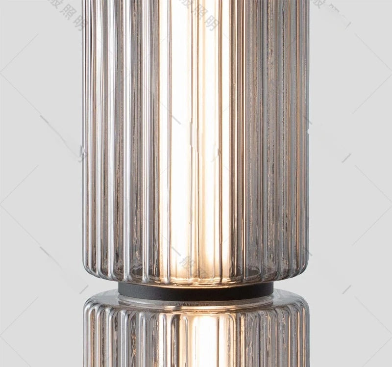 Pendant Light - Restaurant Long Stripe Smoke Gray Glass LED Lamp SW-36210456 - SWEET-LIGHTS