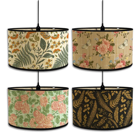 Lampshade - Nordic Style Green Plant Pattern Bamboo Art SW-36210457 - SWEET-LIGHTS