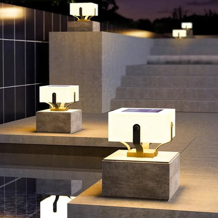 Outdoor Light - Stainless Steel Solar Column Head Pillar Lamp Outdoor Waterproof Garden Light SW-36210478 - SWEET-LIGHTS