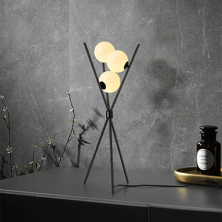 Floor Lamp - Artpad Nordic Black Tripod 3D Moon Shade SW-36210789 - SWEET-LIGHTS