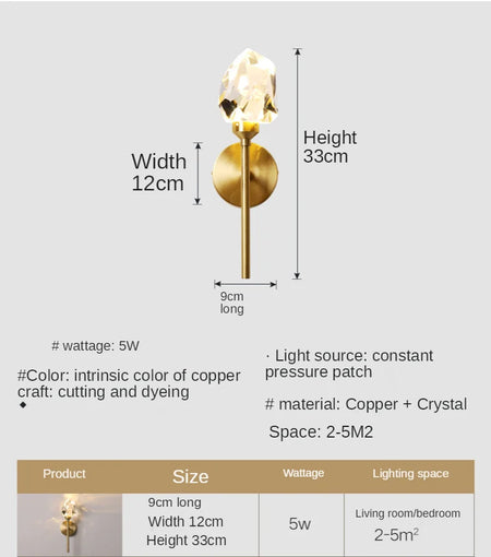 Wall Light - Modern Led Wall Lighting for Bedroom Living Room Hotel Sconce Crystal Luxury Gold SW-36210347 - SWEET-LIGHTS