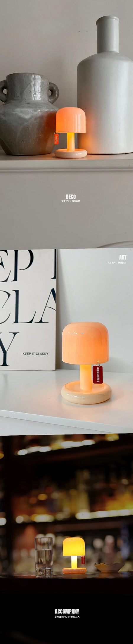 Table Lamp - Mini Desktop Sunset Night Lamp USB Rechargeable Mushroom LED Light SW-36210347 - SWEET-LIGHTS