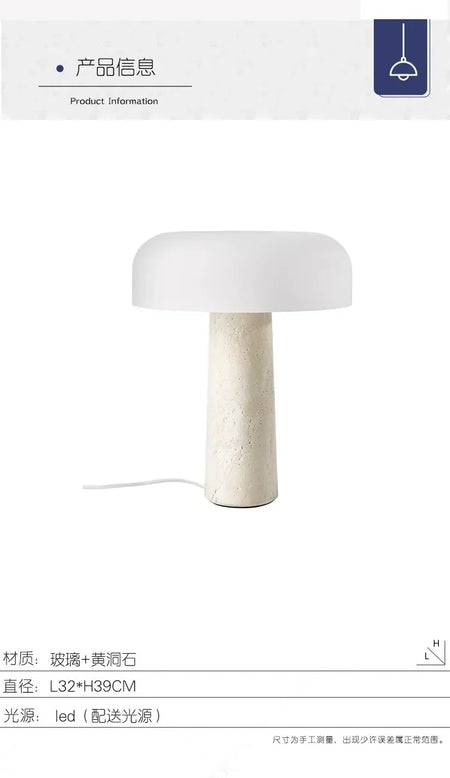 Table Lamp - Personality Simple Natural Travertine LED Mushroom Lamp SW-36210347 - SWEET-LIGHTS