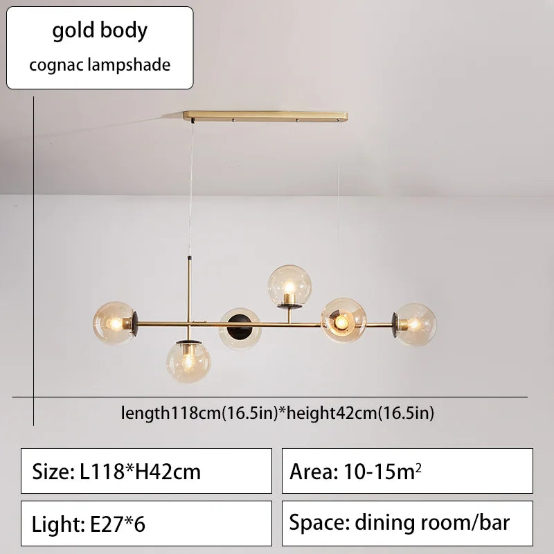 Pendant Light - Modern Minimalist Glass Ball Chandelier For Dining Room Kitchen Island Living Room SW-36210345 - SWEET-LIGHTS