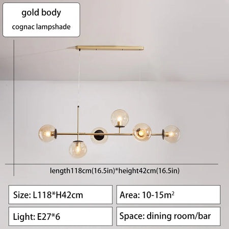 Pendant Light - Modern Minimalist Glass Ball Chandelier For Dining Room Kitchen Island Living Room SW-36210345 - SWEET-LIGHTS