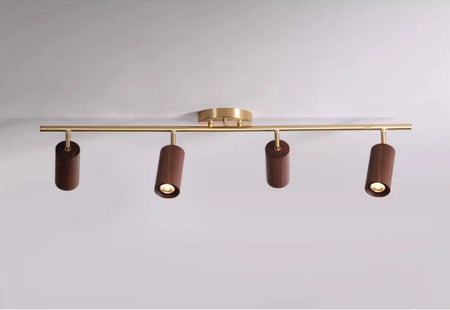 Spotlight - Walnut Wood Brass Spotlight Ceiling Light Fixture for Living Room, Dining Room, Kitchen Island, Corridor, Bedroom SW-36210436 - SWEET-LIGHTS