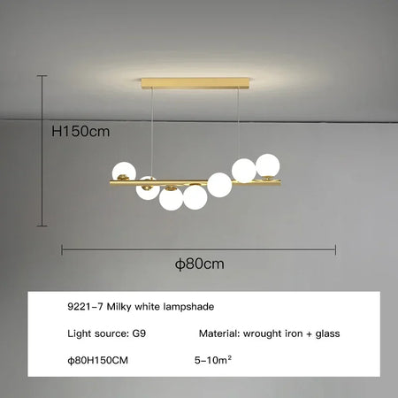 Pendant Light - Modern Led Long Ceiling Chandelier Glass Balls Dining Room Kitchen Hanging Lamp SW-36210345 - SWEET-LIGHTS