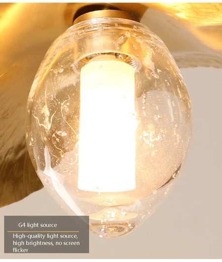 Pendant Light - Lotus Leaf Minimalist Hammered Brass Lamp SW-36210345 - SWEET-LIGHTS