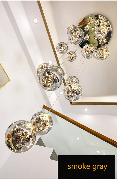 Pendant Light - Modern Led Chandelier Glass Ball Dimmable for Staircase Living Room SW-36210345 - SWEET-LIGHTS