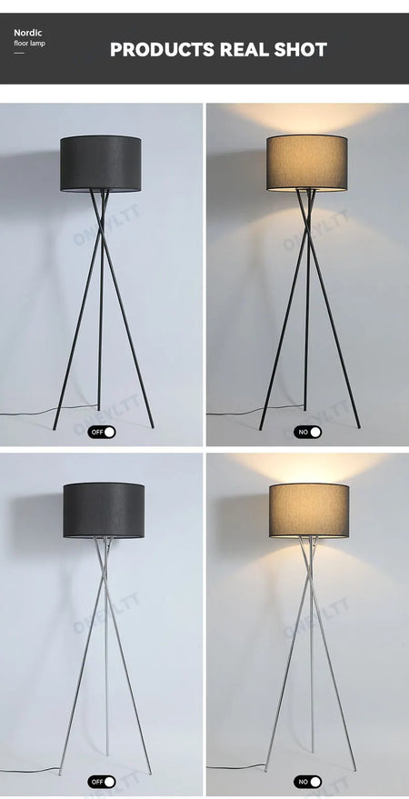 Floor Lamp - Scandinavian Fabric Led Tripod Design Light SW-36210347 - SWEET-LIGHTS