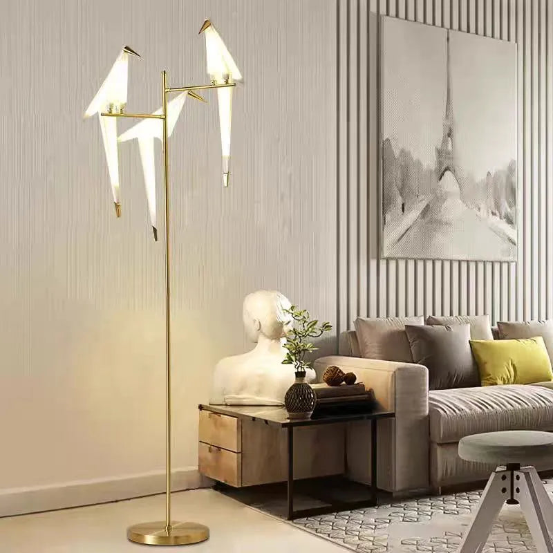 Floor Lamp - Perch Light LED Designer Gold Origami Bird Lamp SW-36210345 - SWEET-LIGHTS
