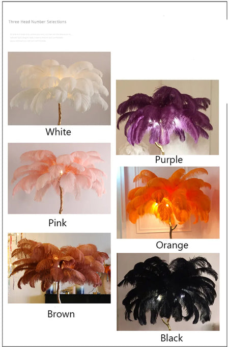 Floor Lamp - Nordic LED Ostrich Feather Deco Gold Resin SW-36210457 - SWEET-LIGHTS