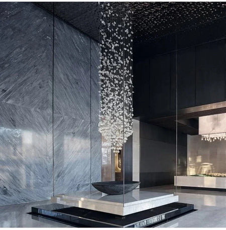 Chandelier - Modern Stone Crystal LED Chandelier Large Luxury Staircase Living Room Light Fixture SW-36210457 - SWEET-LIGHTS