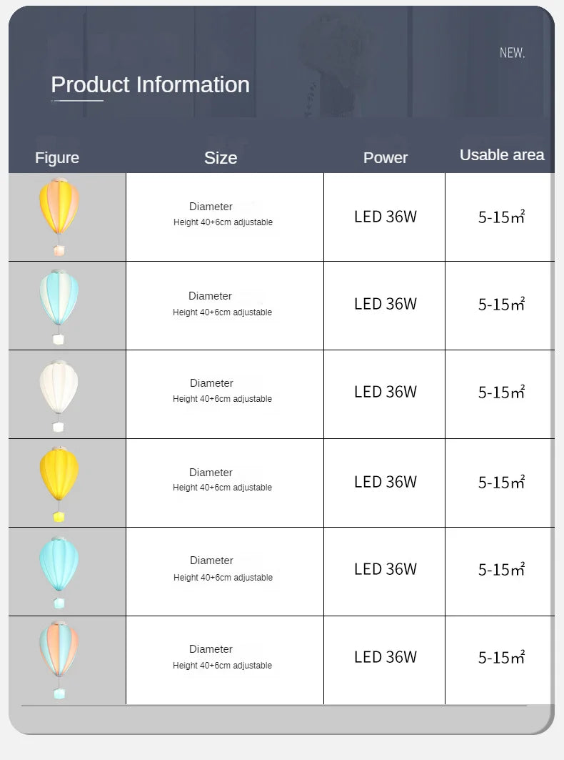 Children Lighting - Cartoon Ceiling Light Hot Air Balloon Lamp SW-36210347 - SWEET-LIGHTS