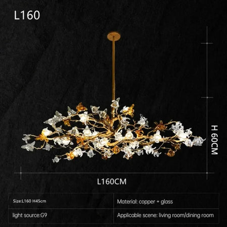 Chandelier - Style Vintage Copper Flower LED Light SW-36210458 - SWEET-LIGHTS