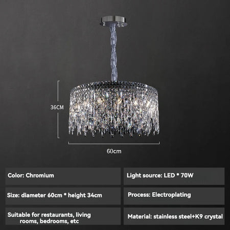 Chandelier - Italian Milan Luxury Crystal Hanging Lamp For Dining Room Hotel Villa Decor SW-36210456 - SWEET-LIGHTS