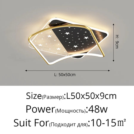 Ceiling Light - New Modern LED Black/Gold with Remote Control SW-36210678 - SWEET-LIGHTS