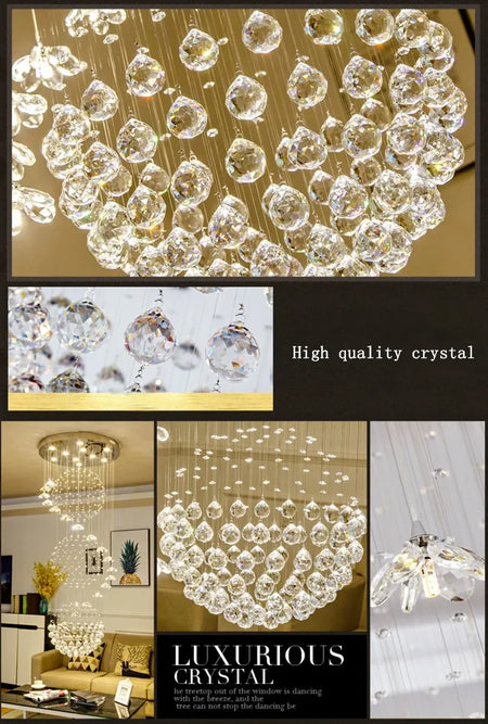 Chandelier - Modern Long Staircase Crystal Pendant Light SW-36210123 - SWEET-LIGHTS