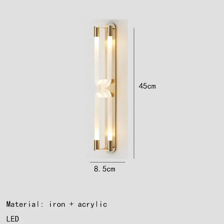 Wall Light - Nordic Art Design LED Wall Lights Gold Black Metal White Acrylic Tube Home Deco Wall Decor SW-36210478 - SWEET-LIGHTS