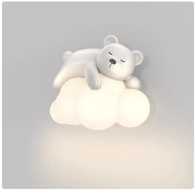 Children Lighting - White Clouds Bear Wall Lamps LED Children's Room Lamp Modern Warm Decor SW-36210345 - SWEET-LIGHTS