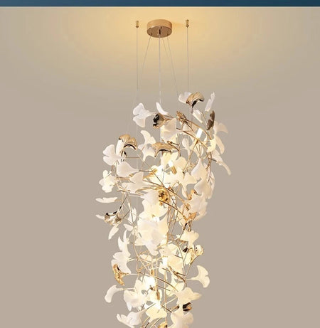 Chandelier - NEW Luxury Staircase Ginkgo Leaf Pendant Lighting SW-36210347 - SWEET-LIGHTS