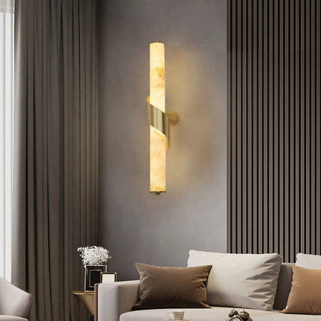 Wall Light - Art Deco Natural Marble Dimmable Copper LED Sconce SW-36210789 - SWEET-LIGHTS