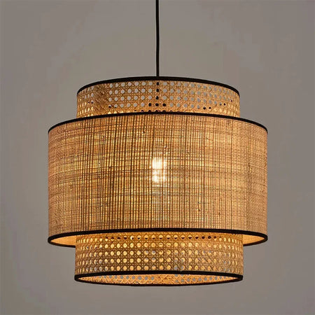 Lampshade - Rattan Hanging Lamp Shade Handwoven Drum Light SW-36210457 - SWEET-LIGHTS