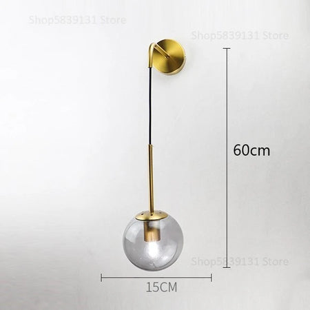 Wall Light - Nordic Modern Vintage Wall Lamps LED Glass Ball Mirror Bedroom Living Room Light Fixtures SW-36210345 - SWEET-LIGHTS