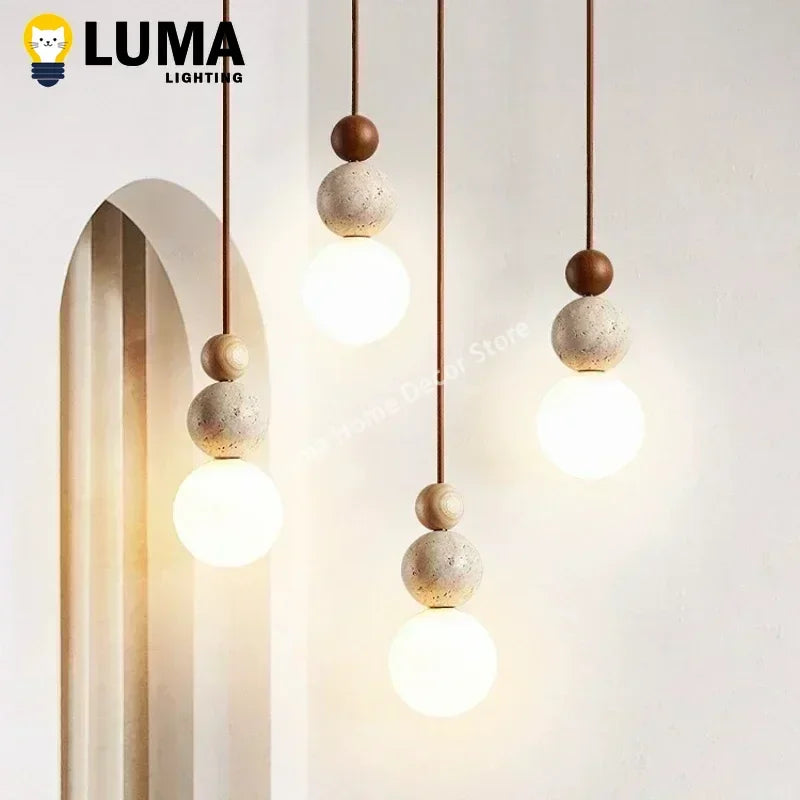 Pendant Light - Luma Cream Yellow Travertine Stone Lamp SW-36210324 - SWEET-LIGHTS