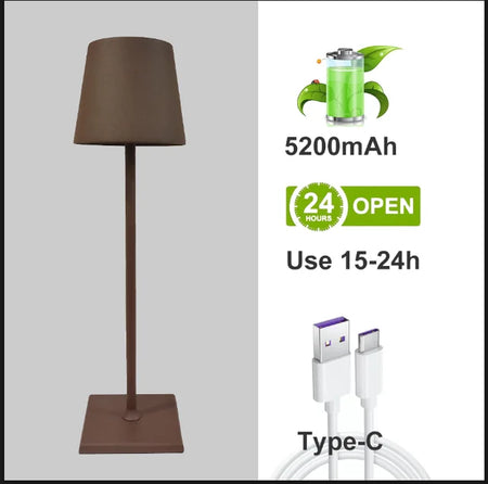 Table Lamp - 5200mAh USB Aluminum Alloy LED Rechargeable for Bar Living Room Reading Wireless SW-36210567 - SWEET-LIGHTS