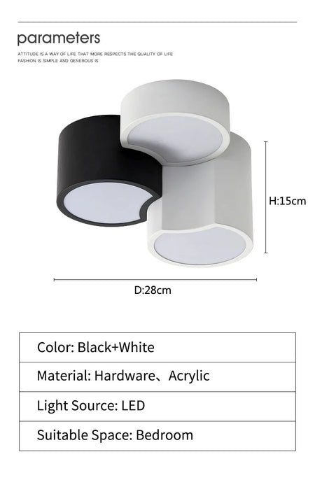 Ceiling Light - Modern Minimalist Geometric Black and White Lamp SW-36214012 - SWEET-LIGHTS