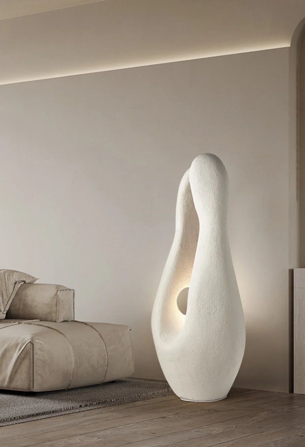 Floor Lamp - Modern Minimalist Nordic Wabi-Sabi Design White Irregular Shape SW-36210345 - SWEET-LIGHTS