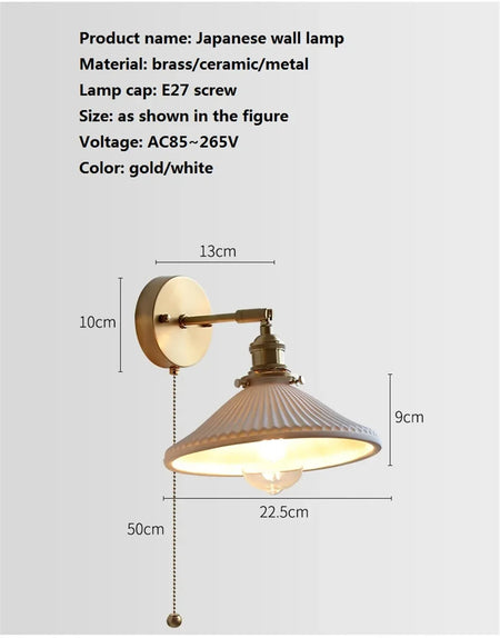 Wall Light - Modern White Ceramic Wall Mounted Lamps for Hotel Bedroom Bedside Pull Switch Sconce Nordic Hallway Aisle SW-36210458 - SWEET-LIGHTS