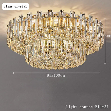 Chandelier - Modern Luxury Clear Amber Crystal Ceiling Lamp Elegant LED Lighting SW-36210234 - SWEET-LIGHTS