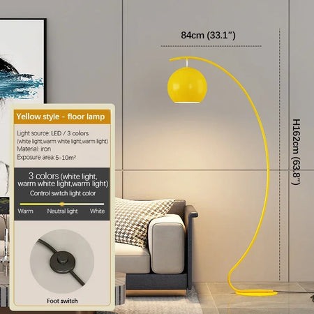 Floor Lamp - ULANI Nordic Yellow Fishing LED Decorative Light SW-36210124 - SWEET-LIGHTS